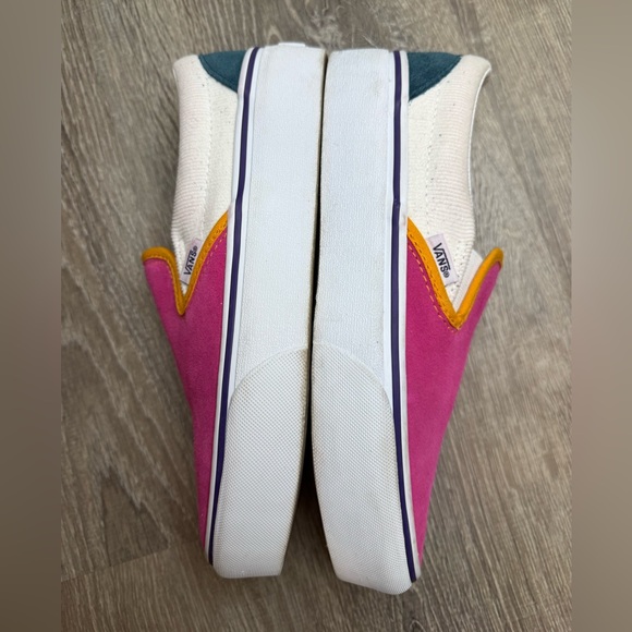 Vans Classic - Slip On Platform Mini Cord Shoes Pink Leather Suede - size 8 - Picture 8 of 10